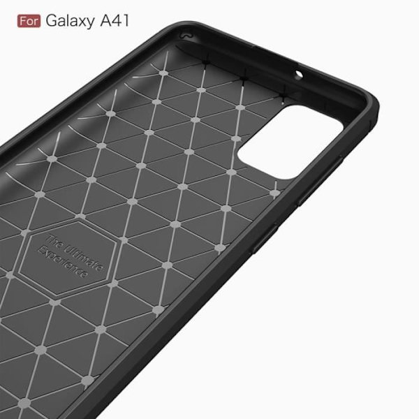 Samsung Galaxy A41 fodral, kolfiberfjädrande TPU skyddsfodral för svart