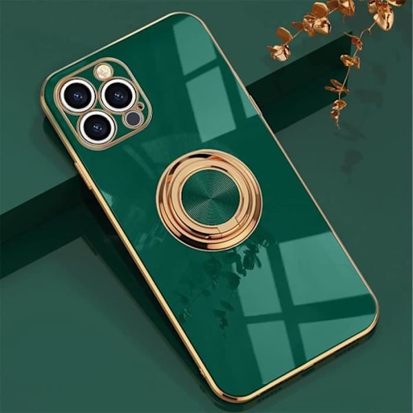 Ringfodral till iPhone 16 Pro Max - Slimmad Anti-Scratch Mjuk TPU Midnight Green