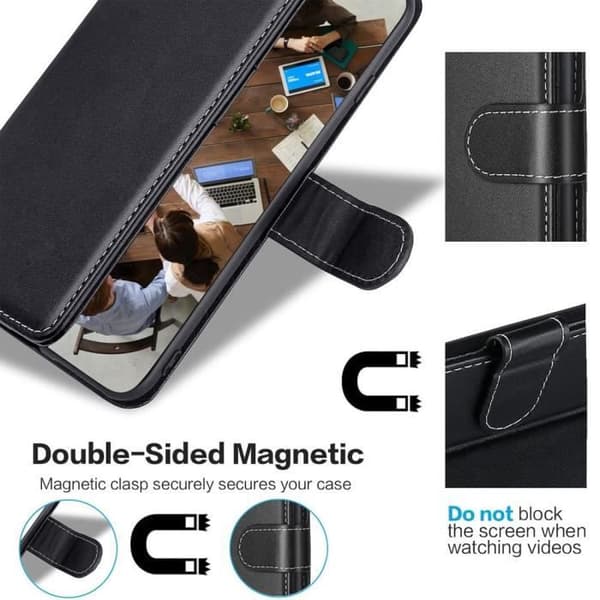 Coque - Samsung - A72 - Plånbok - Magnetisk Lock - Svart Svart