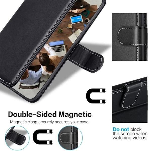 Samsung A72 (6") Fodral i praktisk plånboksform Magnetisk flik Svart Svart