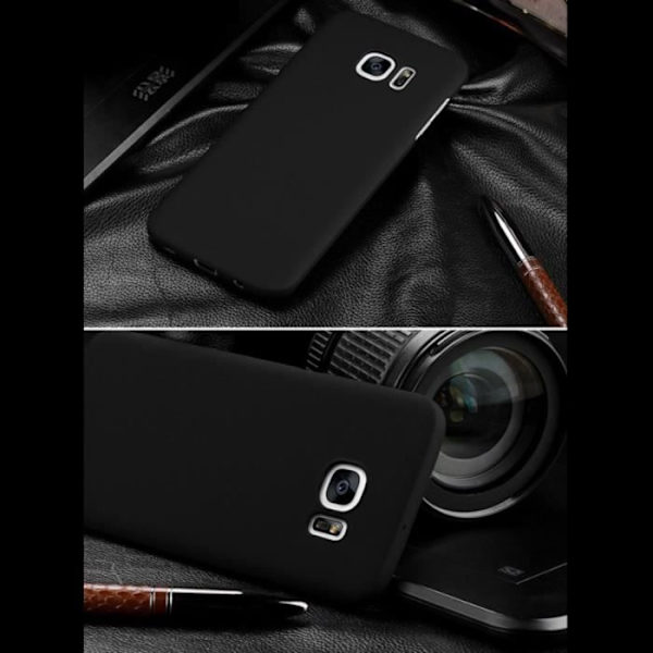Coque - Samsung - Galaxy S7 Edge - Ultra Tunn - Mjuk - Skydd Bak Objektiv Svart