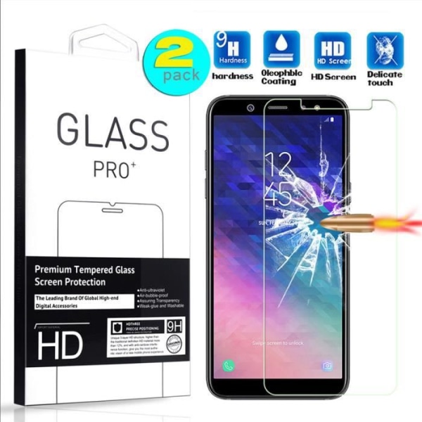 [2 Pack] Skærmbeskytterfilm i hærdet glas til Samsung Galaxy A6 2018