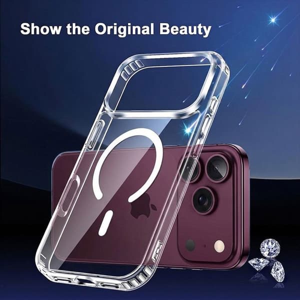 Skal för iPhone 18 Pro, Rep- och Stötskydd med Magnetring Transparent