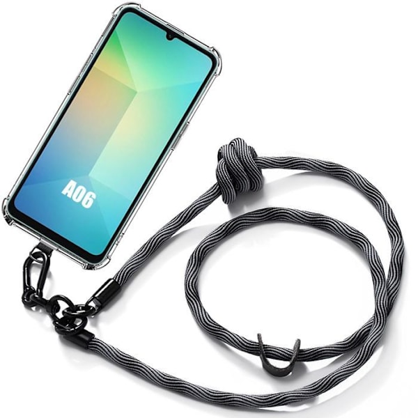 Coque för Samsung Galaxy A06 - Skydd med Avtagbar Snodd Grå - BOOLING Transparent