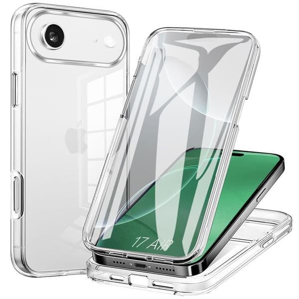 Coque för iPhone Air - BOOLING - Hel skydd 360 Stötsäker Transparent Silikon+PC Transparent