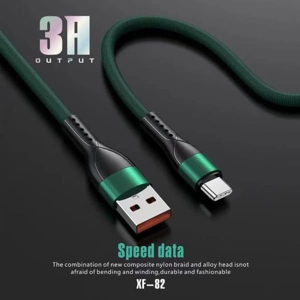 3x Snabb USB-C-kabel av nylon i flätad design 3A för Google Pixel 9 - 9 Pro - 8 - 8a - 8 Pro - 7 - 7a - 7 Pro - 6 - 6 Pro - 6a - 1M Grön Grön