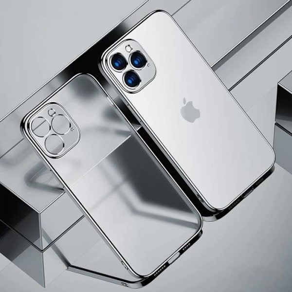 Skal för iPhone 13 Silver och 2 skärmskydd i härdat glas