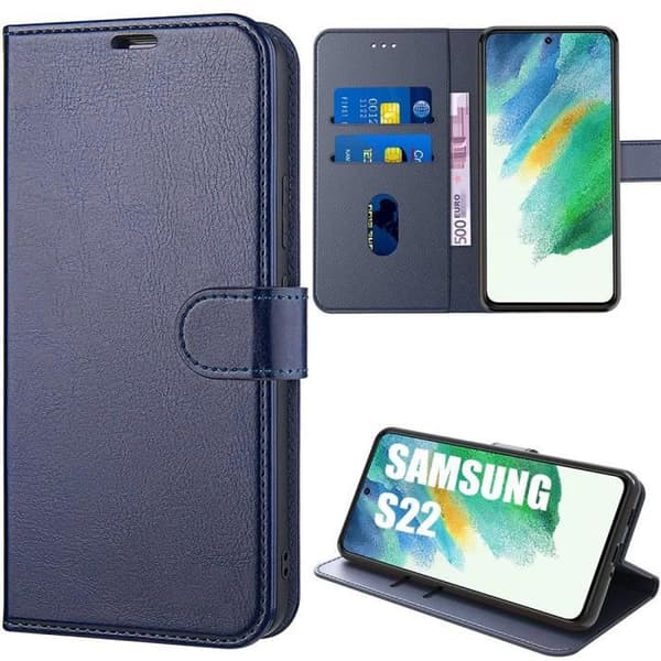 Coque - BOOLING - för Samsung S22 - Mjuk - Stötsäker - Skydd 360° marinblå