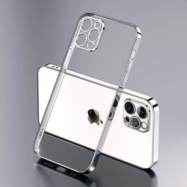 Coque - Mixte - för iPhone 13 - Silikon TPU - Kromad - Ultra slim Silver