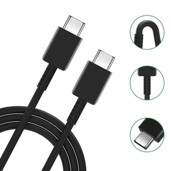 Typ C Laddkabel för Samsung Galaxy A05 A05s A15 A25 A35 A55 - BOOLING - Svart - 1 meter - Paket med 3