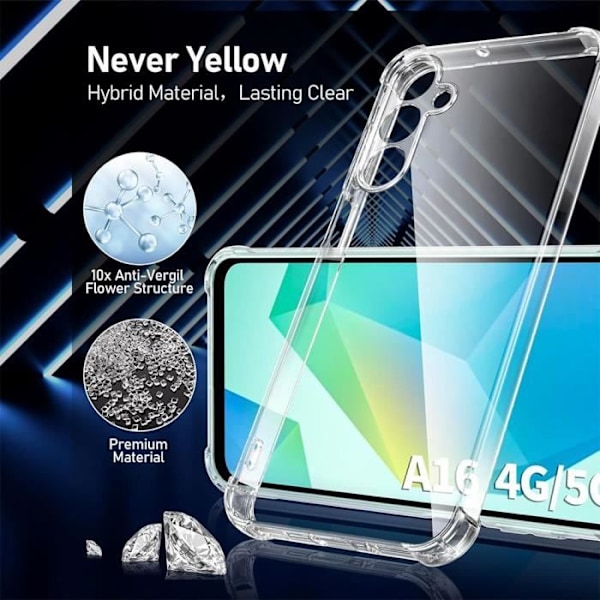 Skyddsfodral - BOOLING - Samsung Galaxy A16 5G - Stötsäker TPU - Transparent - 2 härdade glasögon Transparent