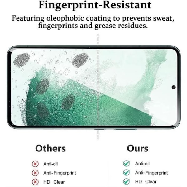 Helhärdat glas för Samsung S22 Plus - PROSHOP - Paket med 3 - 9H Resistance - Svart Transparent med svart kant