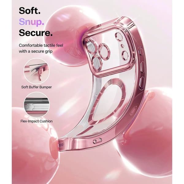 Skyddsskal - BOOLING - iPhone 17 Pro - Rosa - Magnetisk ring - 2 härdade glas Rosa