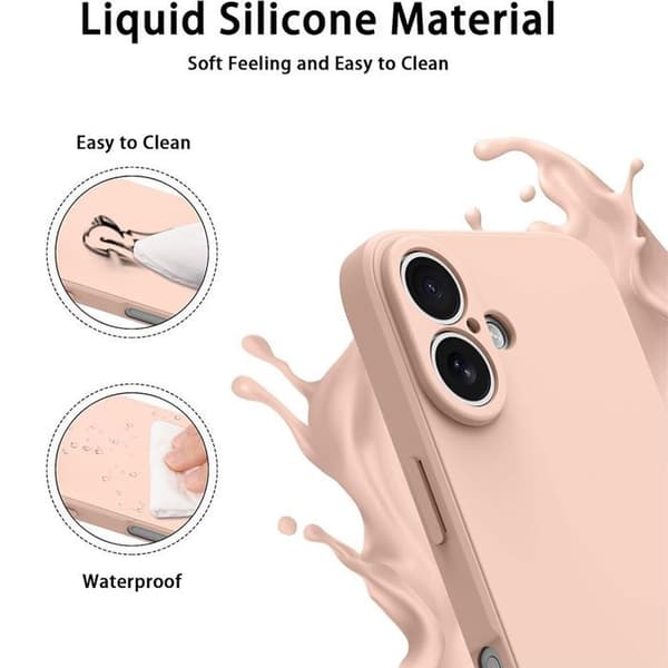 Skyddshölje - BOOLING - för iPhone 17 Pro Max - Slim Soft Silikon Rosa - 2 Härdat Glas Rosa