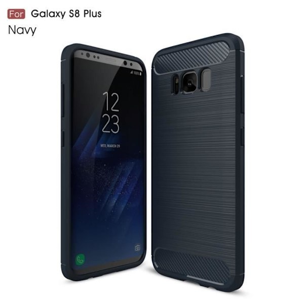 Coque För Samsung Galaxy S8 Plus Fodral Premium Kolfiber Ultralätt Mjuk Gummi TPU Silikon Skydd Blå marin