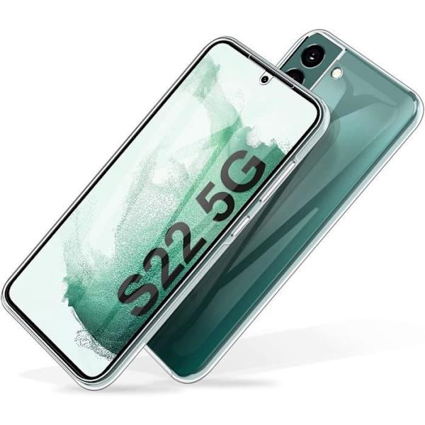 Fodral för Samsung S22 (6,1") TPU Stötsäker helkropp Anti-fingeravtryck 360 graders skydd Transparent