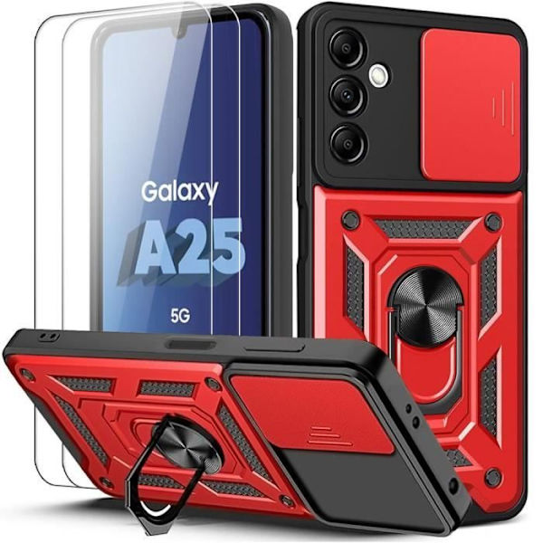 Skyddande skal - BOOLING - Samsung Galaxy A25 5G - Röd - Stöttålig - Rotring Röd