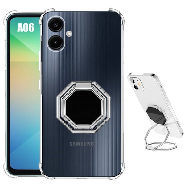 Coque för Samsung Galaxy A06, Transparent Silikon med Metal Stöd - BOOLING® Transparent