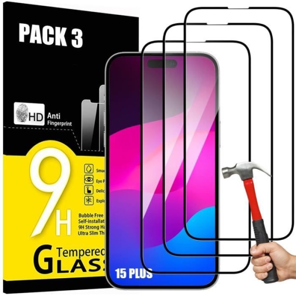 Helt härdat glas för iPhone 15 Plus Skyddsglasset-3