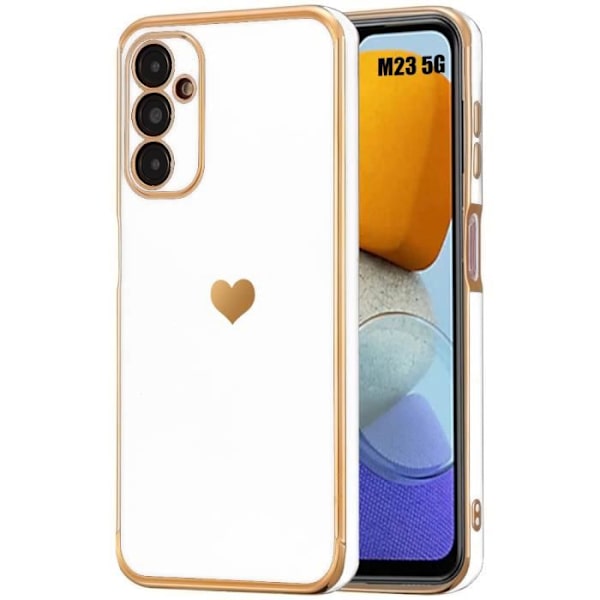 Fodral till Samsung Galaxy M23 5G White Anti-Scratch Heart Pattern Vit