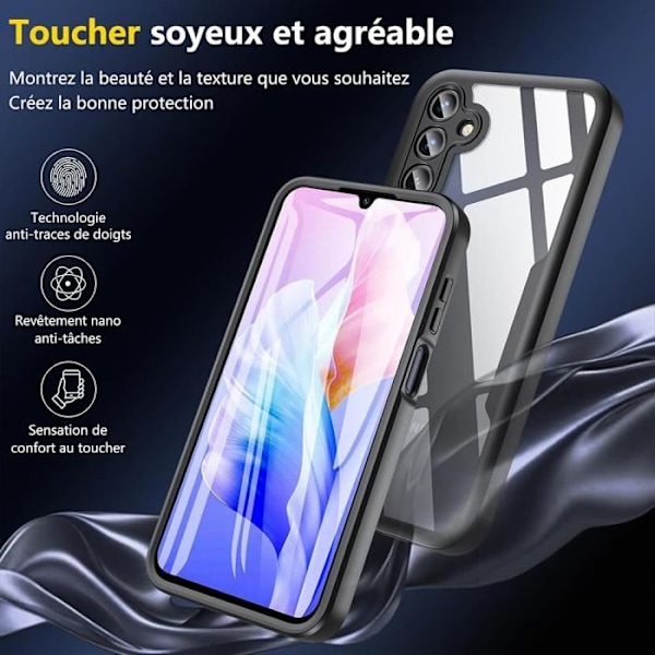 Skyddsskal - BOOLING - Samsung Galaxy A15 4G-5G - Hård - Rep-säker - 360° skydd Svart