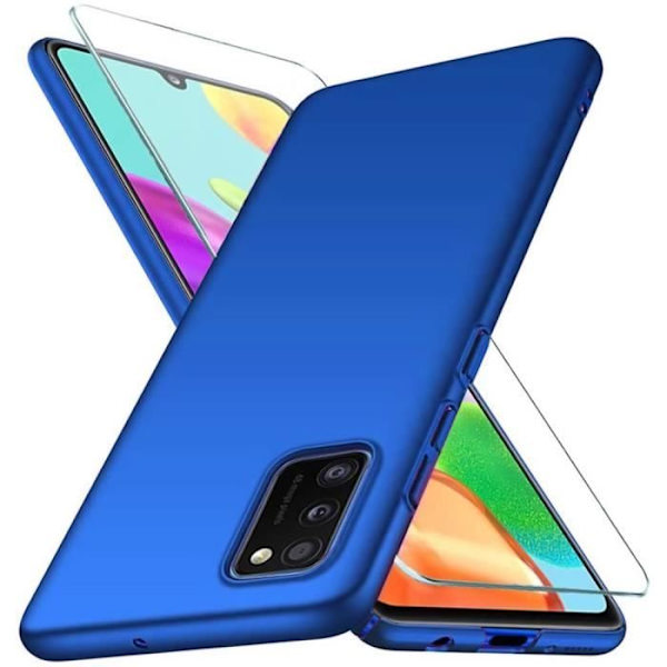 Fodral för Samsung A41 (6,1") Lot 2 härdade glasögon Skydd mjuk enfärgad behaglig blå Blå