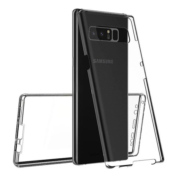För Samsung Galaxy Note 8: Ultratunt silikongelfodral 360° Fullt skydd fram och bak + Mini Stylus - TRANSPARENT