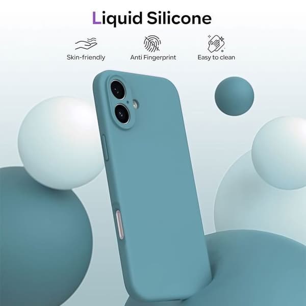 Skyddsskal - BOOLING - för iPhone 17 Pro Max - Slim Lätt Silikon Antiskrap - Grön Blå Grön blå