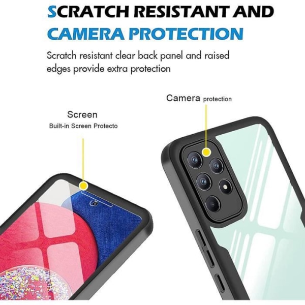 Fodral för Samsung S22 Plus (6,6") Svart integrerat tjockt skydd 360 graders anti-skrapa förstärkt kant
