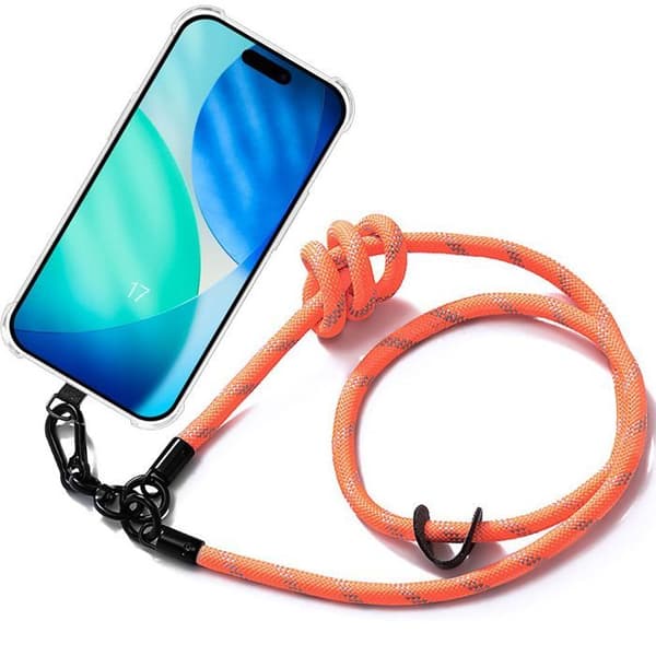 Coque för iPhone 17 - BOOLING - Stötsäker Förstärkt Skydd - Robust Orange Snöre Orange, klar