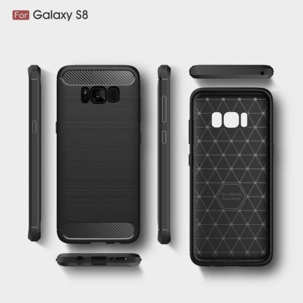 Til Samsung Galaxy S8 SM-G950F (5,8"), stødsikker etui mod kulfibermønster Slank blød silikone TPU gelbeskyttelse - blå