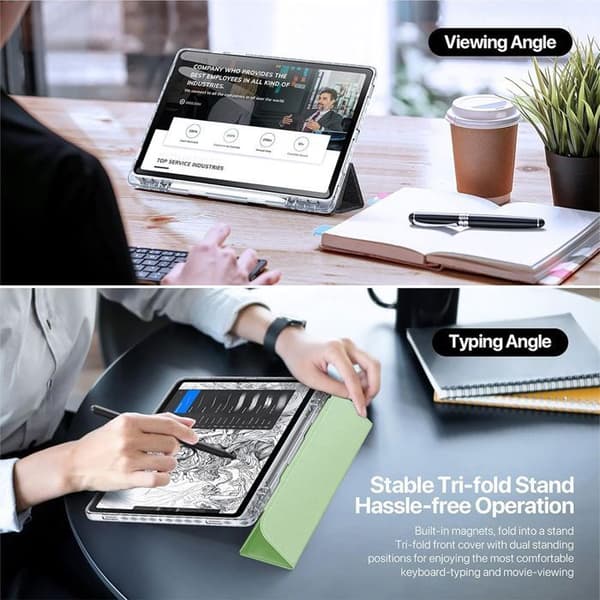 Coque + Härdat Glas - BOOLING - för Samsung Galaxy Tab A9 Plus - Stötsäker - Grön - Stylushållare Grön
