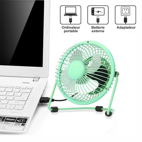 USB-fläkt - YIOU - Mini-fläkt - Tyst - Svängbar huvudenhet - Kontor Grön