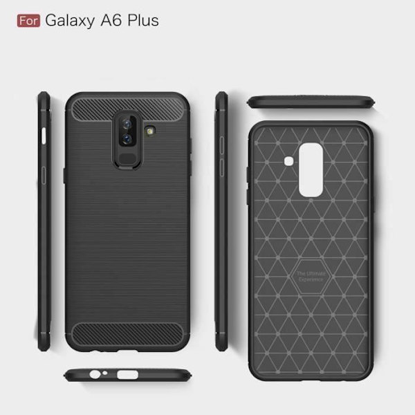 Galaxy A6 Plus 2018 Fodral Kolfiberfjädrande TPU-skyddsfodral för Samsung A6 Plus - Galaxy A6+ 2018 - Röd