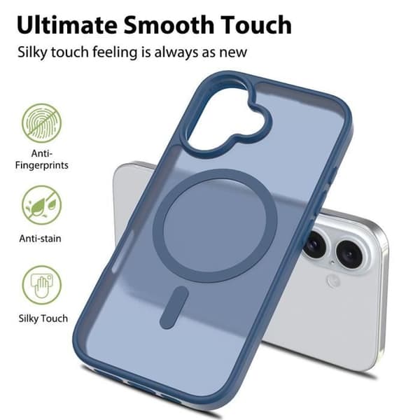 Skyddshandske för iPhone 16 - BOOLING - Hybrid - Rep-Resistent - Stötsäker - Marinblå marinblå