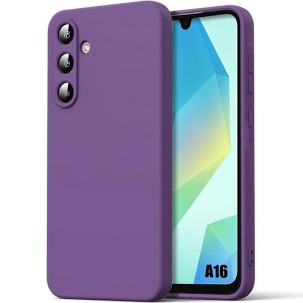 Fodral till Samsung Galaxy A16 4G-5G - Flytande silikonskydd Smal anti-skrapa mörklila