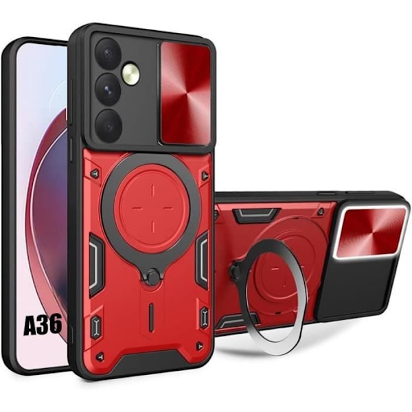 Fodral till Samsung Galaxy A36, rött förstärkt skydd Stötsäkert hårt anti-skrapa kameraskydd