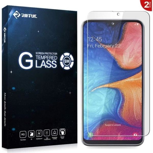 Samsung A20e härdat glas, [Pack of 2] Skärmskyddsfilm Glas Skärmglas Anti-brott, Anti-Rep för Samsung Galaxy AI1436
