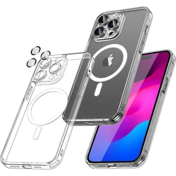 Skyddsskal - BOOLING - för iPhone 15 Plus - Transparent - Hård - Härdat glas Transparent