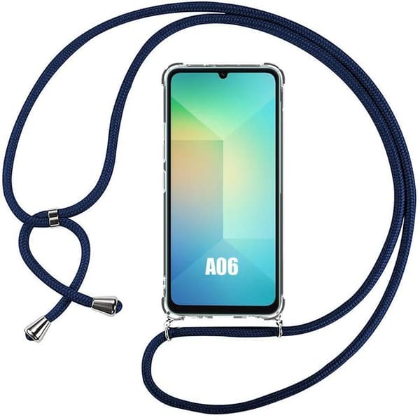 Coque för Samsung Galaxy A06, Skydd med blå marin snodd - BOOLING® Transparent