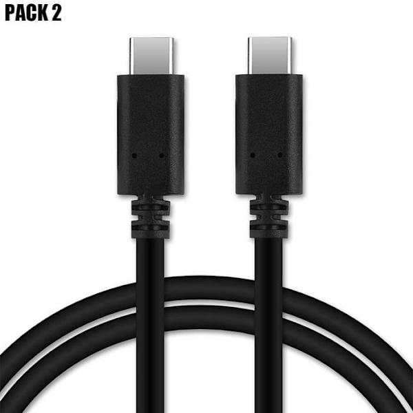 USB-C till USB-C-kabel för Redmi Note 11 - Note 11S - Note 11 Pro 4G-5G - Svart - 1 Meter - 2 Pack Svart