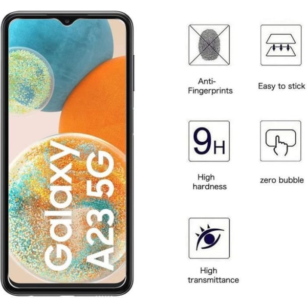 Härdat glas för Samsung Galaxy A23 5G - 2 delar - Genomskinligt skyddsglas Transparent