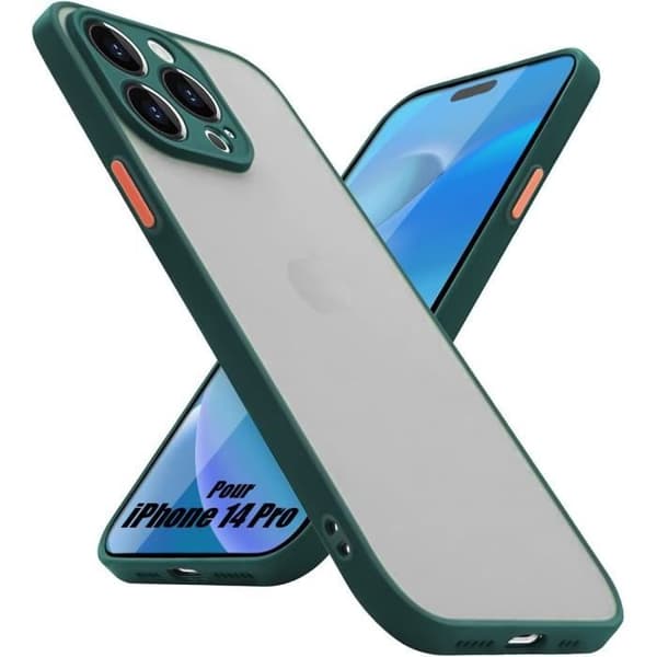 Coque - BOOLING - För iPhone 14 Pro - Silikon - Ultrafin - Stötsäker Nattgrönt