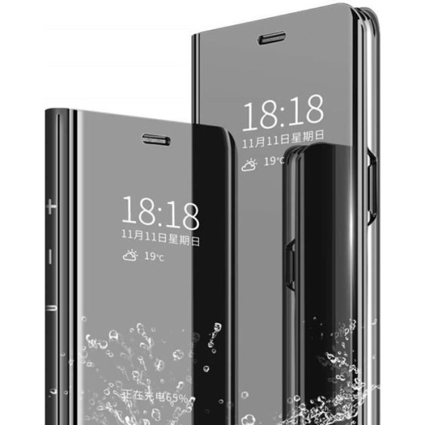 Fodral till Samsung A41 Folio stativ svart spegeleffekt