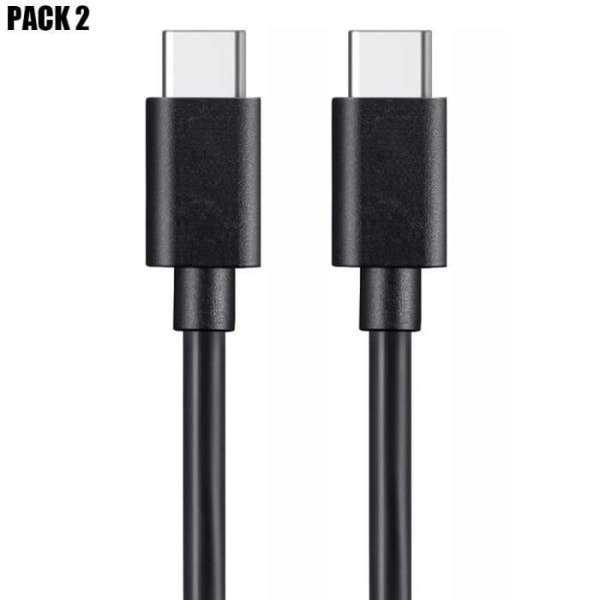 1M USB-C till USB-C snabbkabel för Redmi 10 - 10C - 10A - 11A [2-pack] Svart
