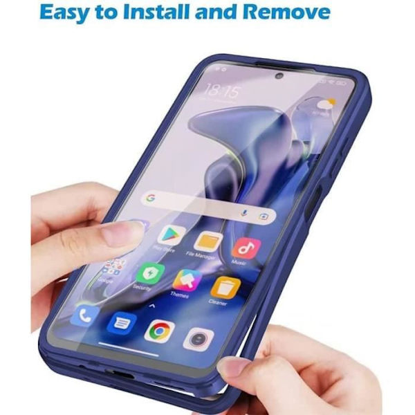 Fodral för Samsung A33 5G (6,4 tum) Marinblå helkropp 360 graders skydd Förstärkt kant mot repor, styvt