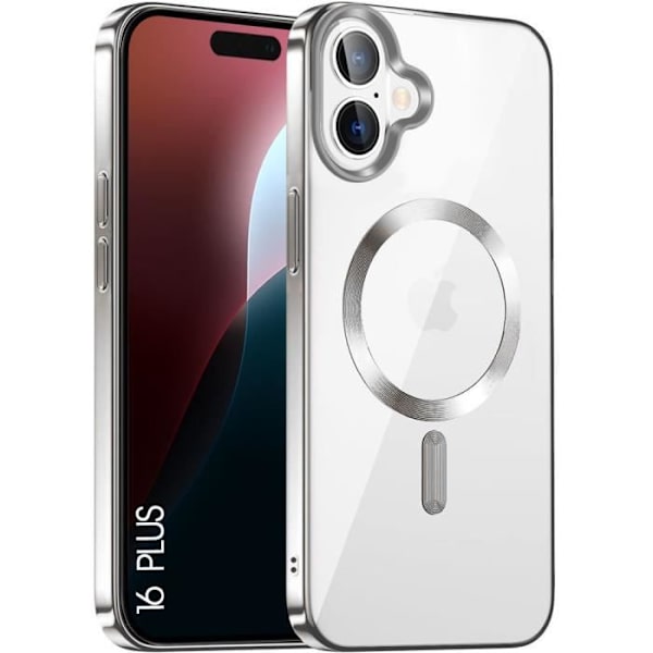 Skyddsskal - BOOLING - iPhone 16 Plus - Stöttålig - Silikon - Kromat silverkant Silver