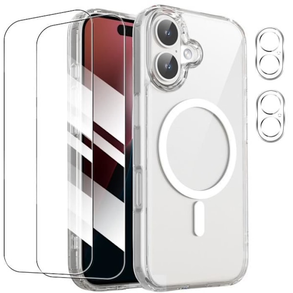 Skyddsskal - BOOLING - iPhone 16 Plus - Mjuk - Transparent - Magnetiskt Cirklar Transparent