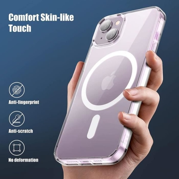 Silikone cover til iPhone 14 Plus (6,7") Magnetisk ring gennemsigtig beskyttelse Transparent