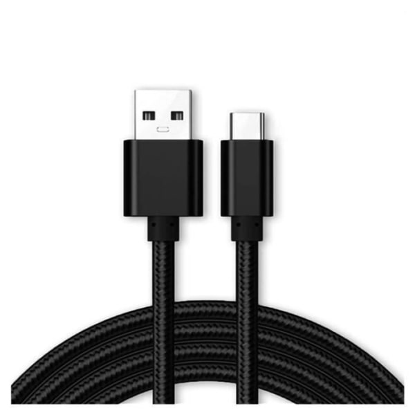 USB-C-kabel för OnePlus 8 -OnePlus 8 Pro-OnePlus 8T -OnePlus Nord N10 5G - Svart nylon 1 meter - Yuan Yuan